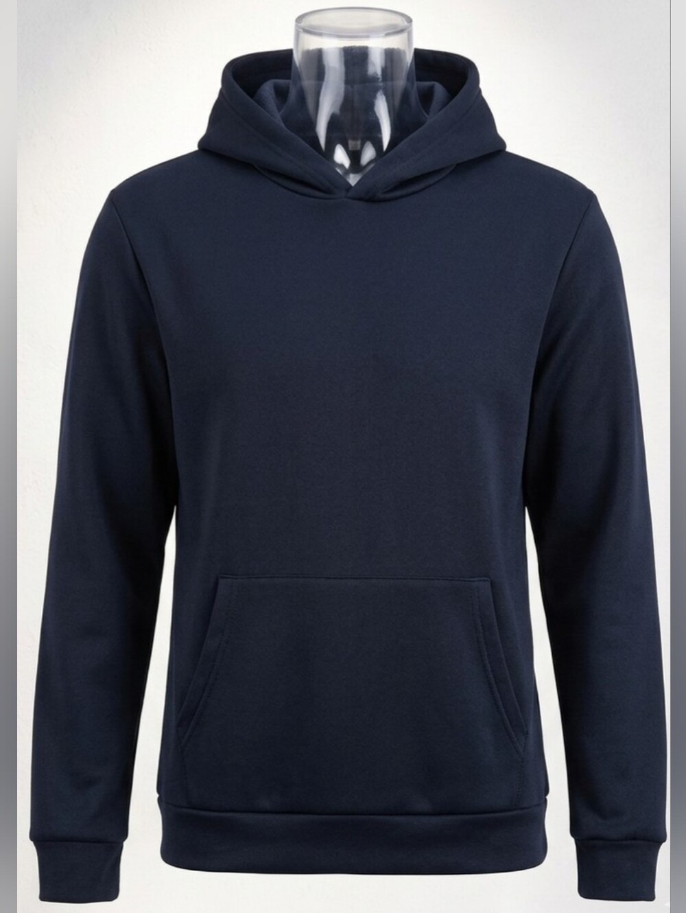 Men's Navy Pullover Hoodie - Classic Solid Hooded Sweatshirt